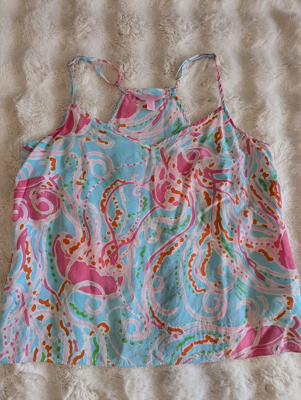 Lilly Pulitzer 100% Silk Spaghetti-Strap Cami in Jellies Be Jammin EUC Medium
